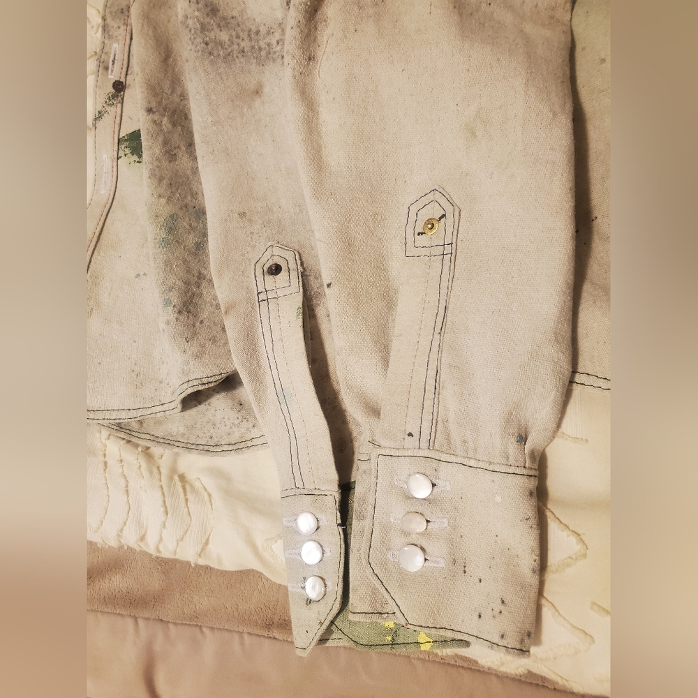 Levi's Canvas Tarp Western Pearl Shirt Custom Tailor Shop - Picture 11 of 16